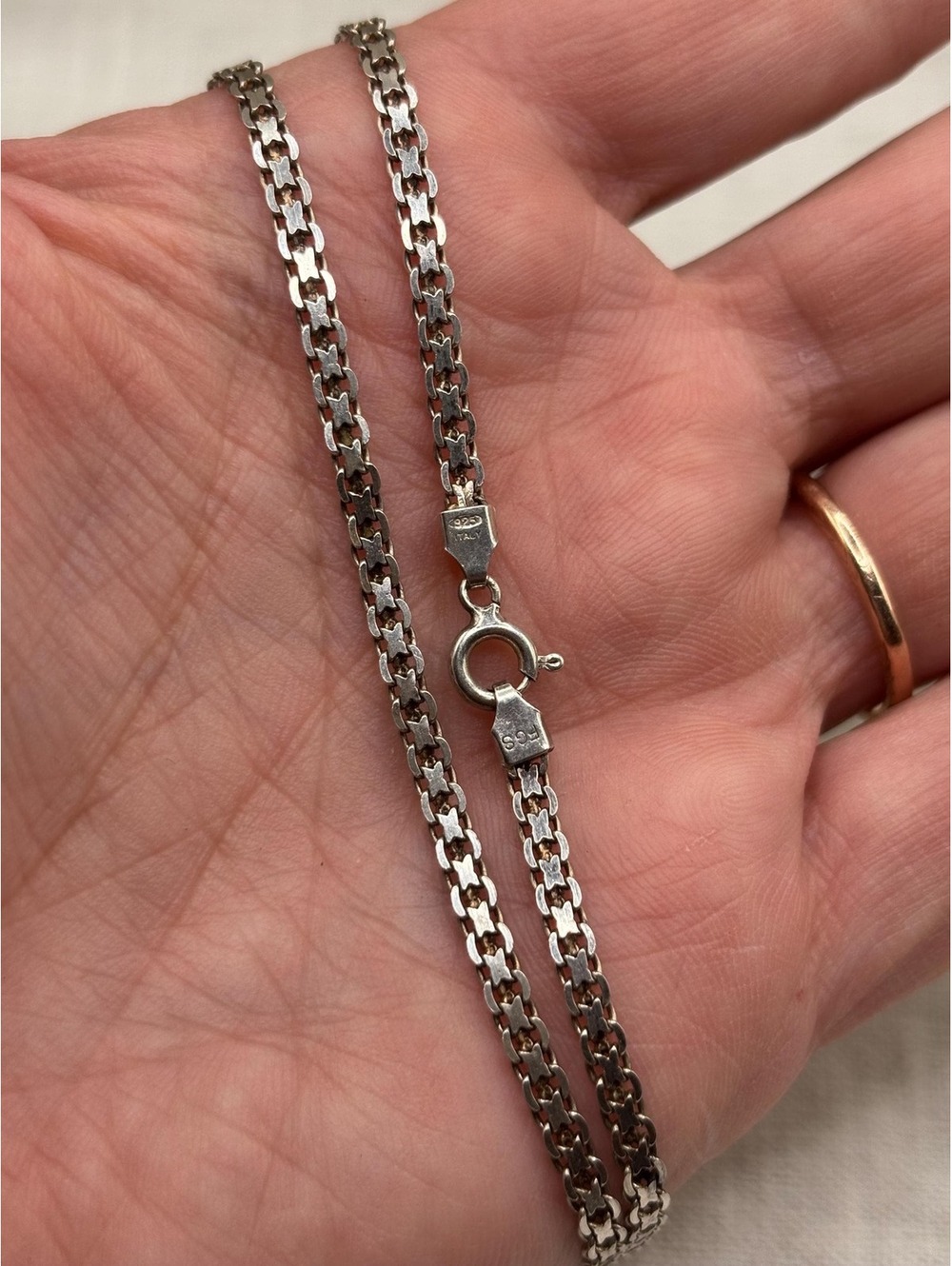 Vintage 18" Sterling Silver Bismark Chain